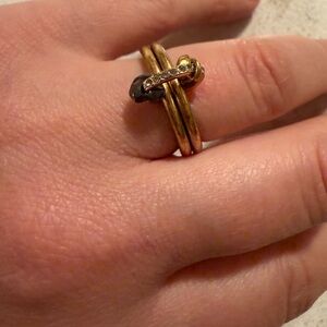 Coach Elegant Gold and Black Ring